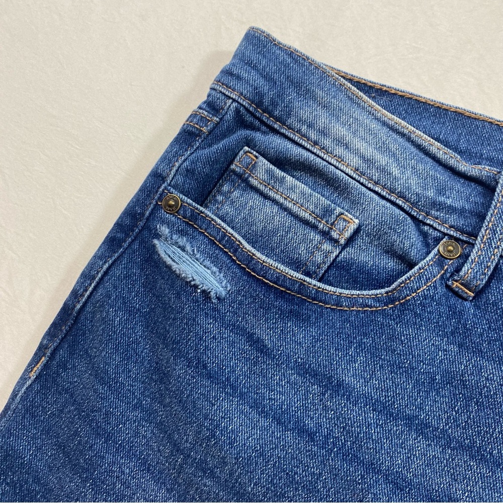 Sofía Jeans Blue Denim Shorts Frayed hem Factory distressed Boho Beach Summer - Picture 4 of 9